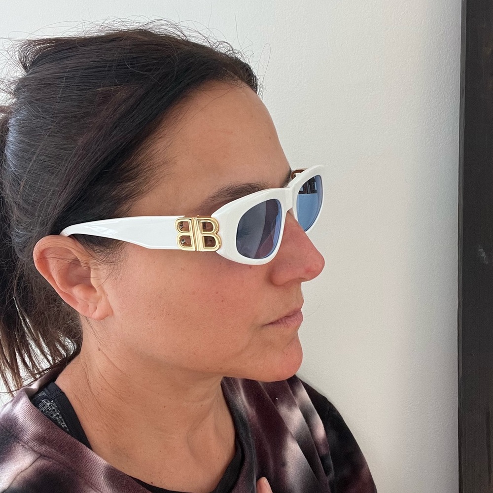 Balenciaga BB Cat Eye White / Gold Sunglasses